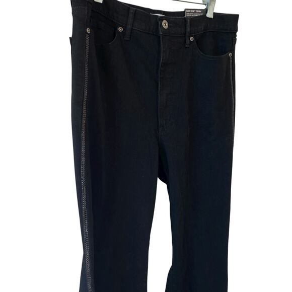 NEW SOFIA JEANS Eden Slim Straight Super High Rise Jeans Black 12 Embellished - Picture 2 of 6